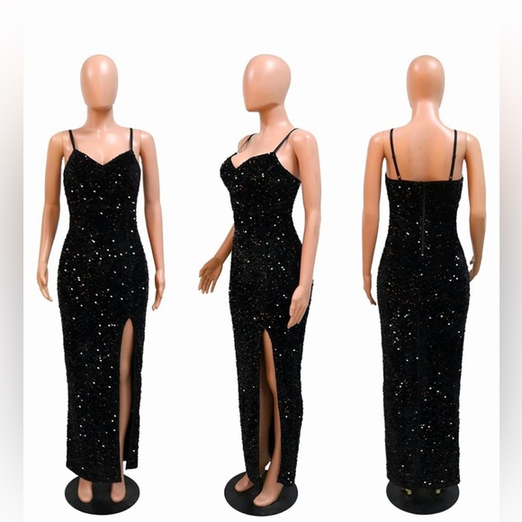 Women's Dress Women's Dresses Square-Cut Collar Gloves Long Sleeve Split Evening Dress,DS4537